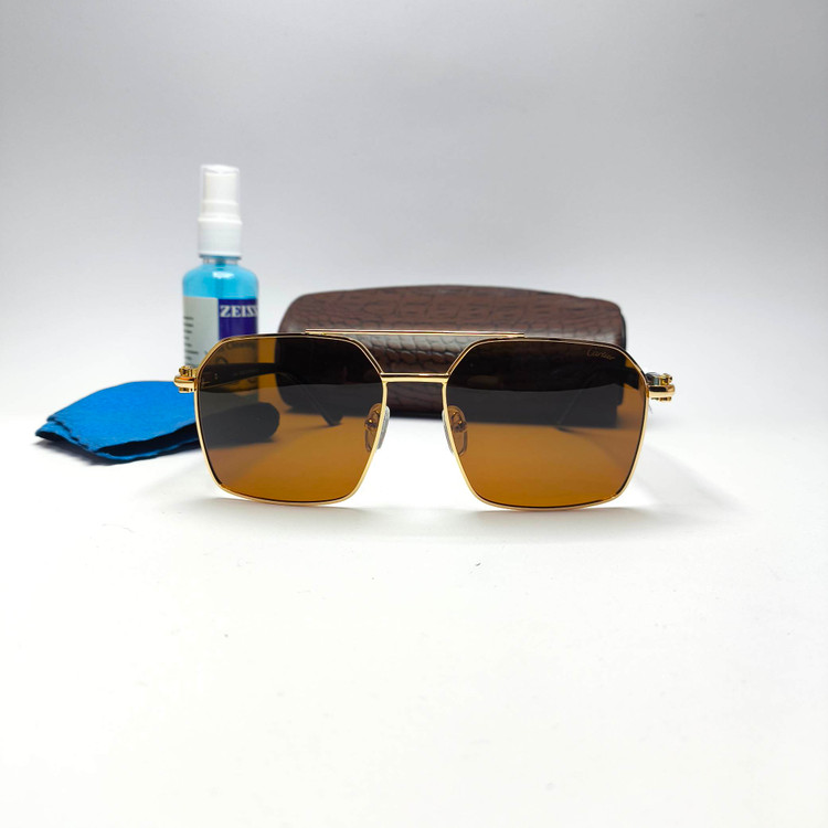 عینک آفتابی مردانه پلاریزه هایکپی پایه فنر فلزی کارتیر Cartier مدل 6370