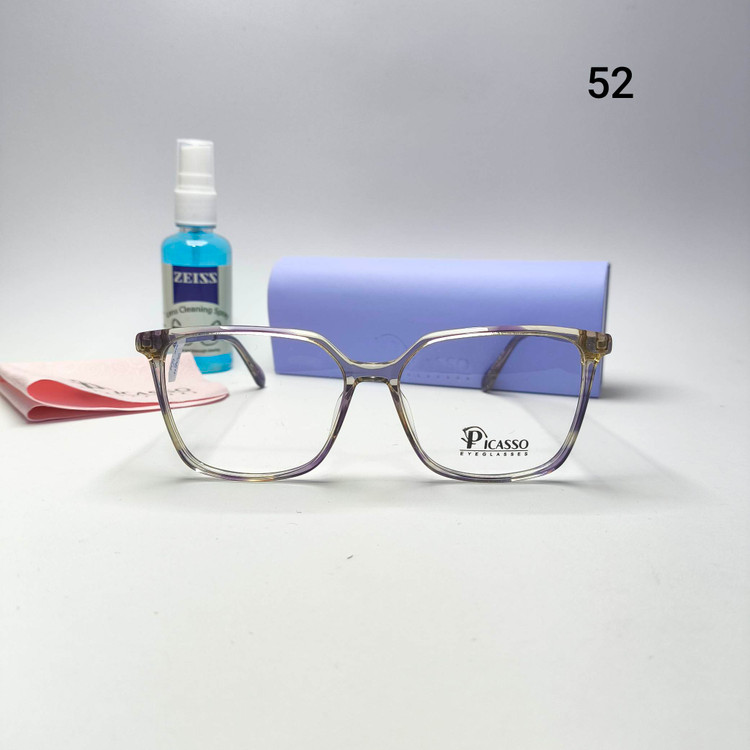 عینک طبی زنانه استات دسته فلزی پیکاسو Picasso به همراه جلد و دستمال مدل 7064