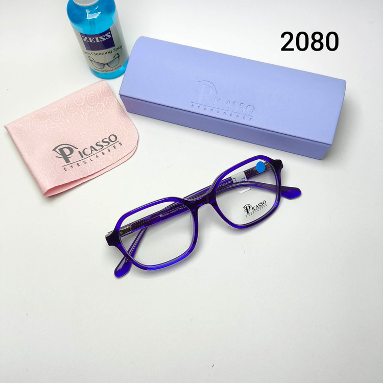 عینک طبی زنانه استات دسته سیم پیکاسو Picasso به همراه جلد و دستمال مدل 2080