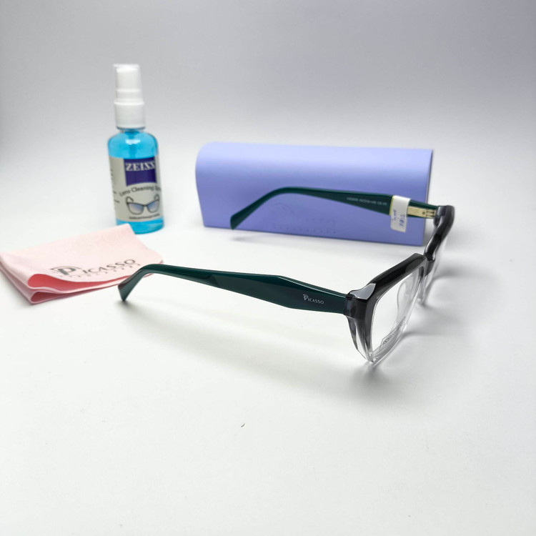 عینک طبی زنانه دسته سیم پیکاسو Picasso به همراه جلد و دستمال مدل 2606
