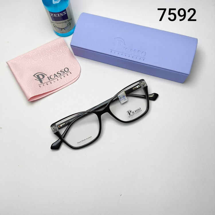 عینک طبی زنانه استات دسته سیم پیکاسو Picasso به همراه جلد و دستمال مدل 23016