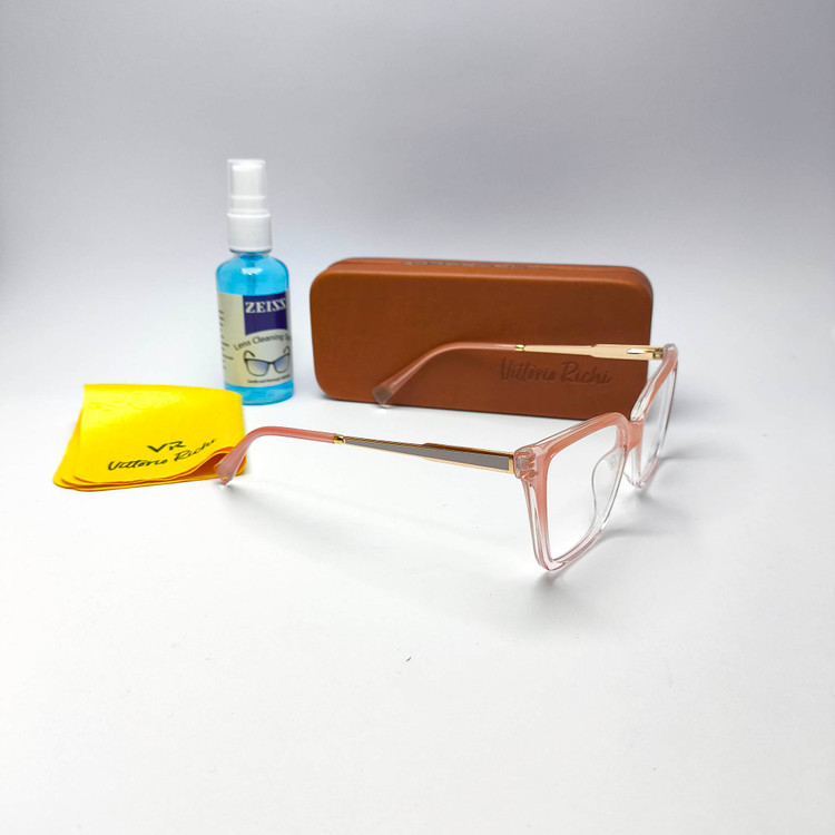 عینک طبی زنانه دسته فلز Vittorio richi ویتوریو ریچی با پک جلد دستمال مدل 6132