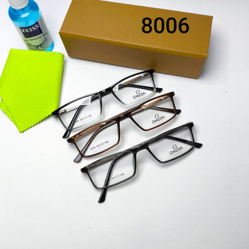 عینک طبی مردانه و زنانه کائوچو ـ فلزی پایه فنر امگا Omega مدل 8006