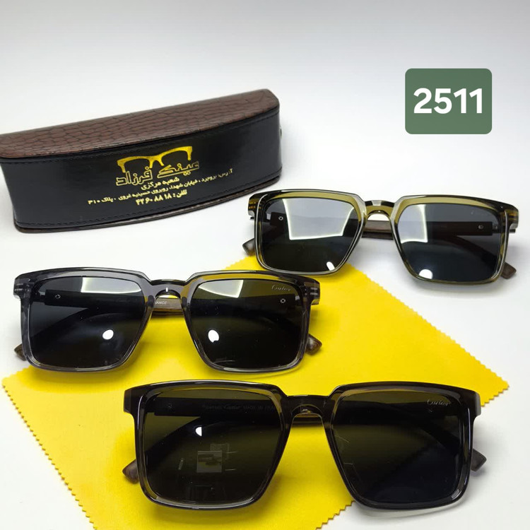 عینک آفتابی cartier کارتیر طرح دسته چوب مدل 2511