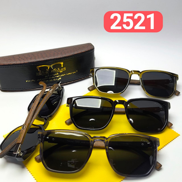 عینک آفتابی مردانه پلاریزه کائوچو کارتیر Cartier مدل 2521 + پک هدیه لوازم جانبی
