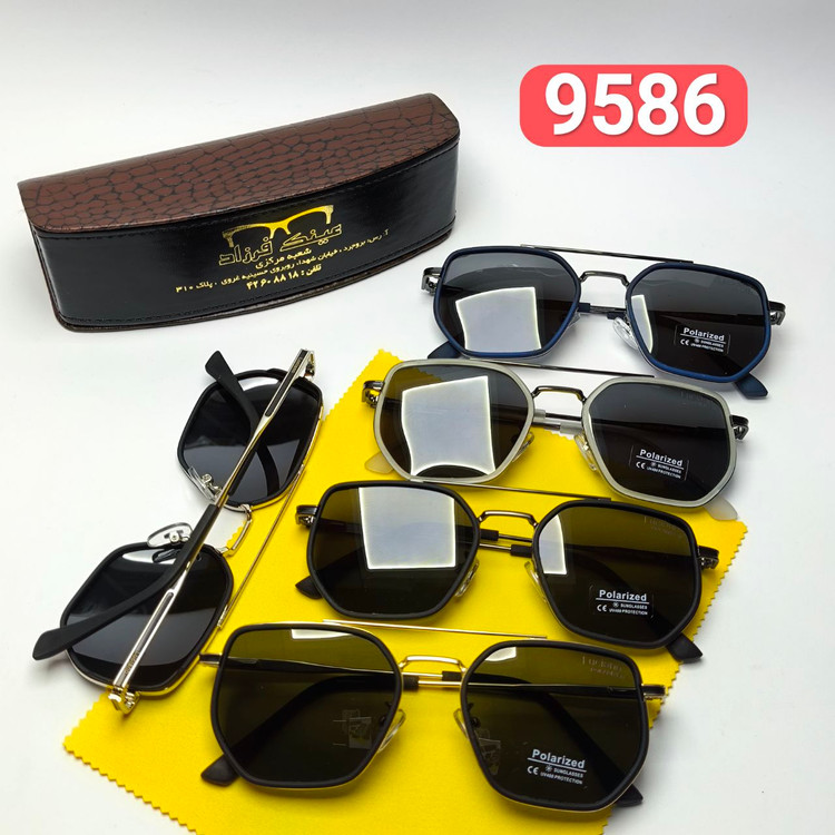عینک آفتابی مردانه لوسیانو Luciano مدل 9586 پلاریزه کائوچو + پک هدیه لوازم جانبی کپی
