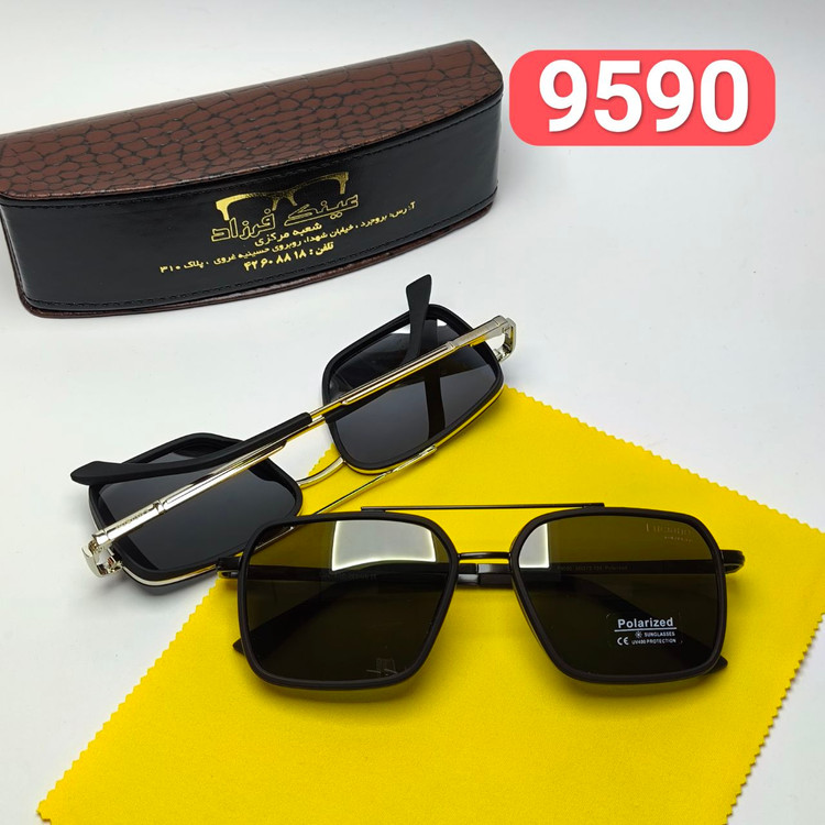 عینک آفتابی مردانه لوسیانو Luciano مدل 9590 پلاریزه کائوچو + پک هدیه لوازم جانبی