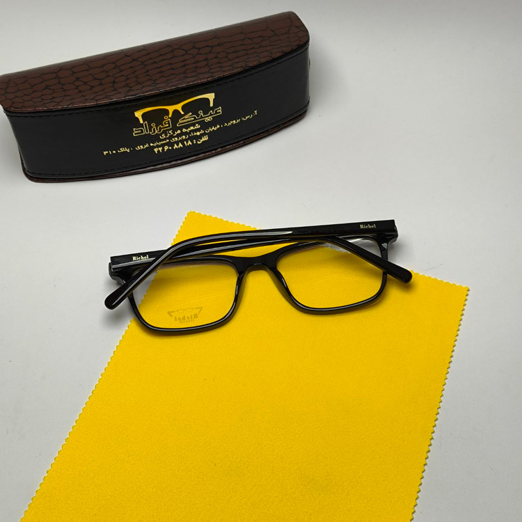 عینک طبی ریچل Richel مدل 92399 اورجینال دسته سیم کائوچو اسیتیت به همراه پک لوازم جانبی