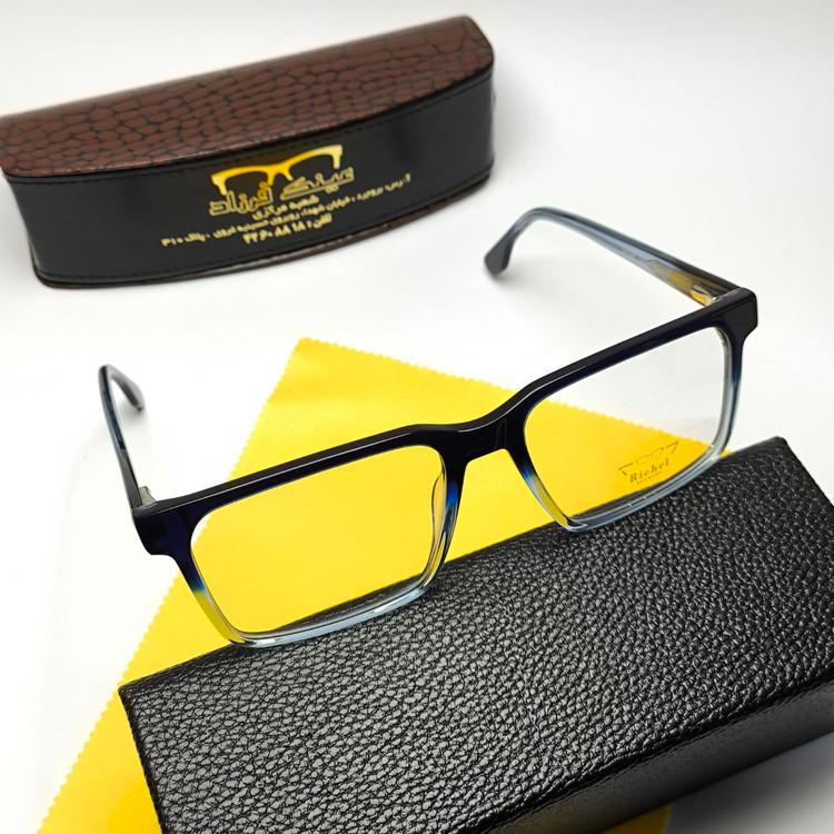 عینک طبی ریچل Richel مدل 22090 اورجینال دسته سیم کائوچو اسیتیت به همراه پک لوازم جانبی