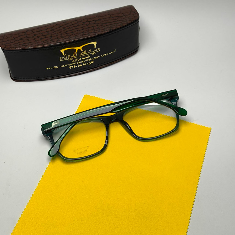 عینک طبی ریچل Richel مدل 22089 اورجینال دسته سیم کائوچو اسیتیت به همراه پک لوازم جانبی