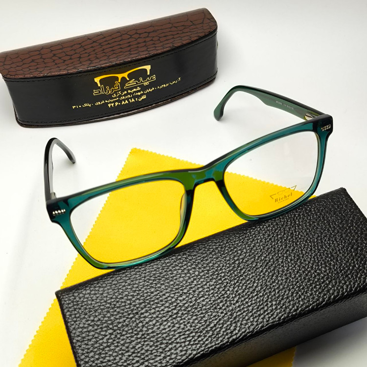 عینک طبی ریچل Richel مدل 22089 اورجینال دسته سیم کائوچو اسیتیت به همراه پک لوازم جانبی