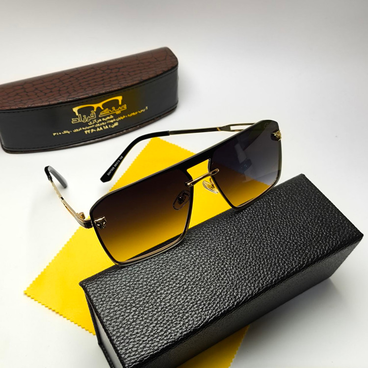 عینک آفتابی مردانه کارتیر Cartier مدل 2475201 فلزی + پک هدیه لوازم جانبی