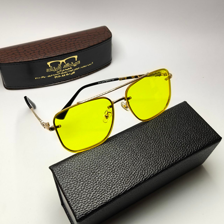 عینک آفتابی مردانه کروم هارتز Chrome hearts مدل 2476601 فلزی + پک هدیه لوازم جانبی