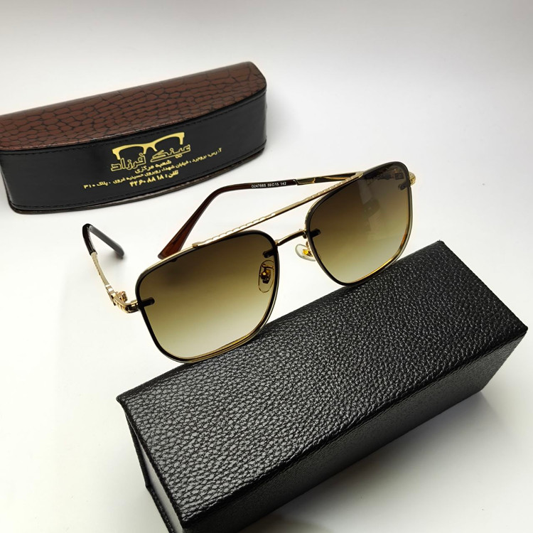 عینک آفتابی مردانه کروم هارتز Chrome hearts مدل 2476601 فلزی + پک هدیه لوازم جانبی