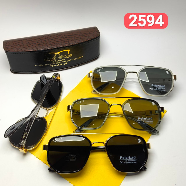 عینک آفتابی مردانه ریبن فراری Ray ban Ferrari مدل 259401 پلاریزه کائوچو + پک هدیه لوازم جانبی