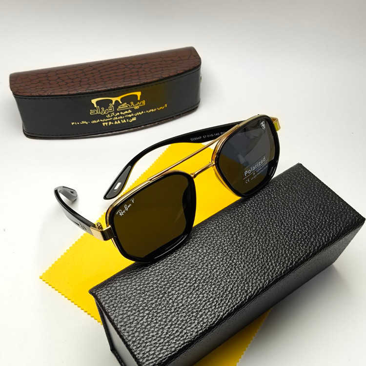 عینک آفتابی مردانه ریبن فراری Ray ban Ferrari مدل 259401 پلاریزه کائوچو + پک هدیه لوازم جانبی