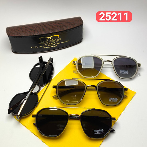 عینک آفتابی مردانه کارتیر Cartier مدل 2521101 پلاریزه کائوچو و فلز + پک هدیه لوازم جانبی
