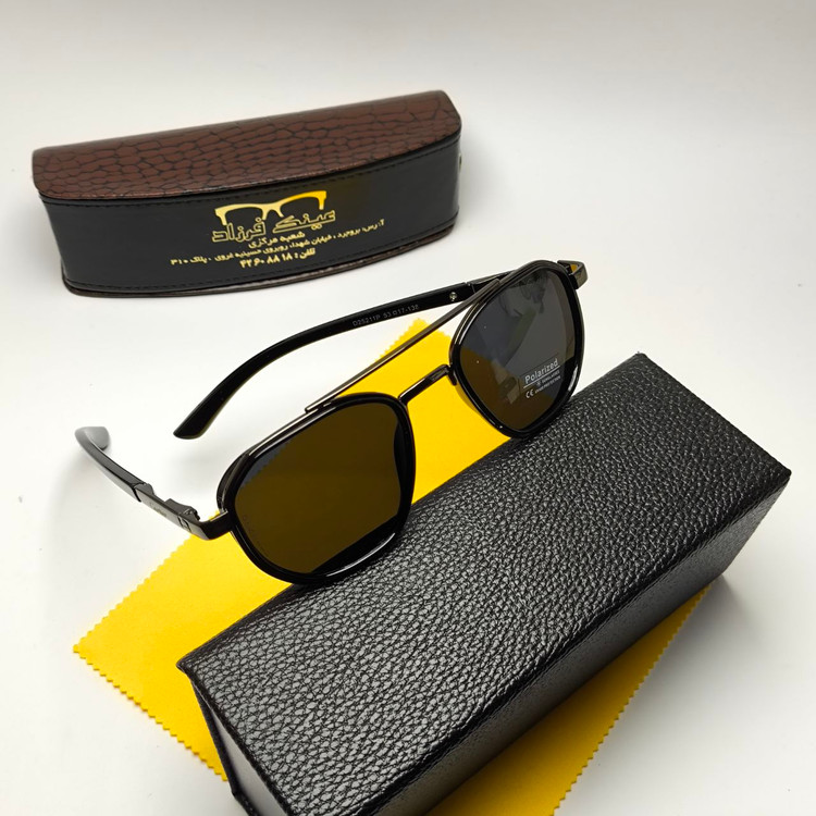 عینک آفتابی مردانه کارتیر Cartier مدل 2521101 پلاریزه کائوچو و فلز + پک هدیه لوازم جانبی