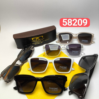 عینک آفتابی زنانه پرادا Prada مدل 58209 مستر دسته سیم کائوچو اسیتیت پلاریزه به همراه پک لوازم جانبی
