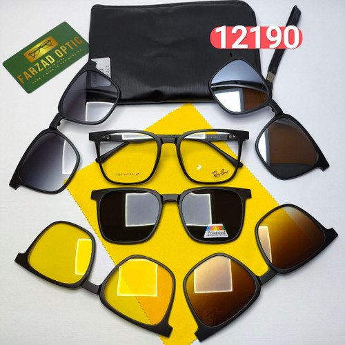 عینک طبی کاور دار ریبن Ray ban مدل 12190 کائوچو TR90 سبک پلاریزه به همراه کیس