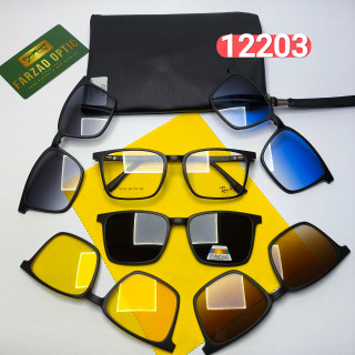 عینک طبی پنج کاوره ریبن Ray ban مدل 12203 کائوچو TR90 سبک پلاریزه به همراه کیس