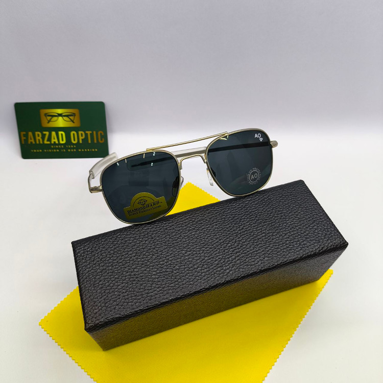 عینک آفتابی AO آمریکن اپتیکال American Optical مدل 52 عدسی شیشه سایز کوچیک