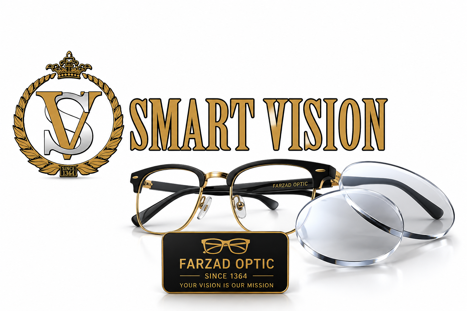 عدسی عینک هایدروفوبیک نشکن 1.60  اسمارت ویژن Smart vision به همراه پک اورجینال