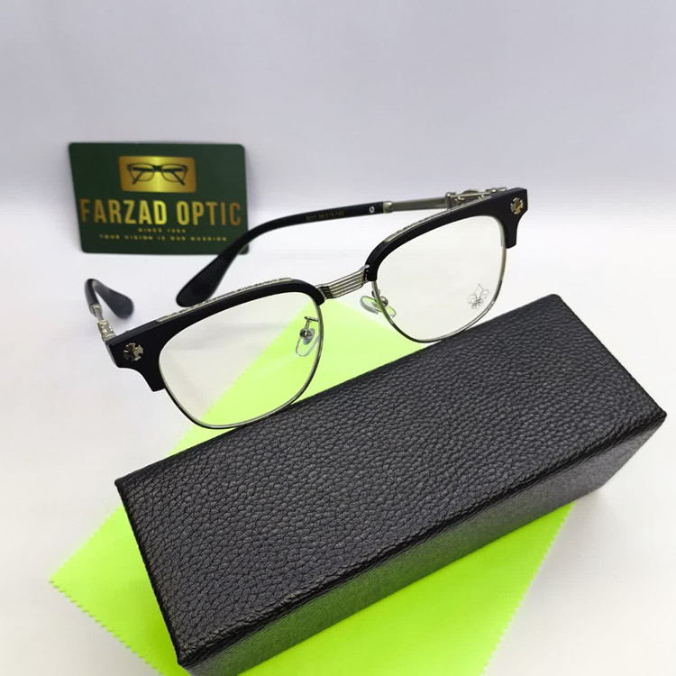 عینک طبی بلوکات کروم هارتز Chrome hearts مدل 9217 کلاب مستر فلز و کائوچو