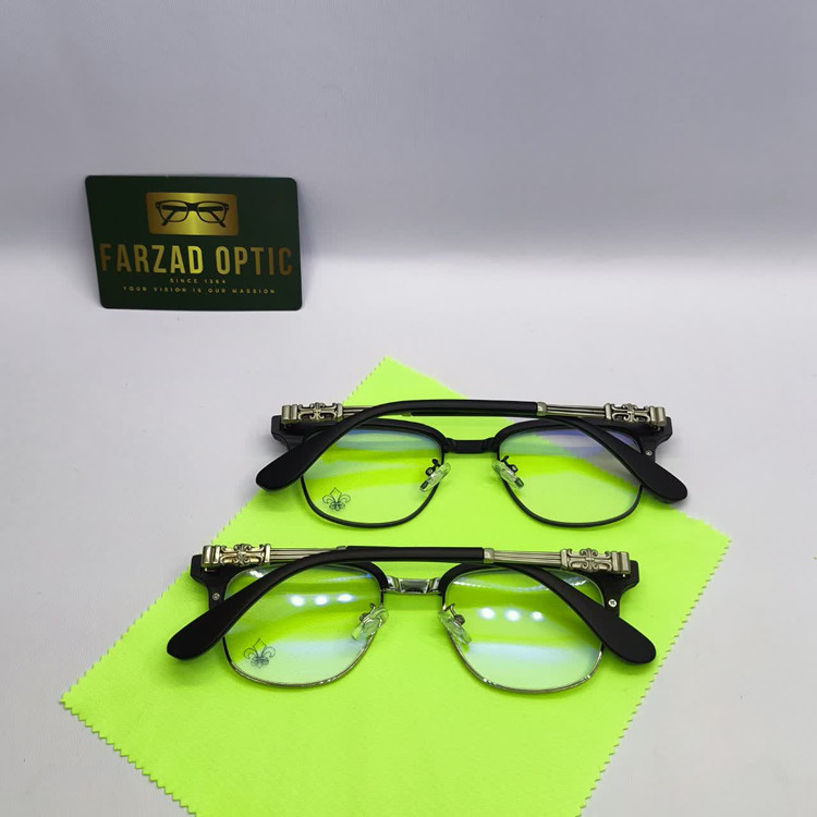 عینک طبی بلوکات کروم هارتز Chrome hearts مدل 9217 کلاب مستر فلز و کائوچو