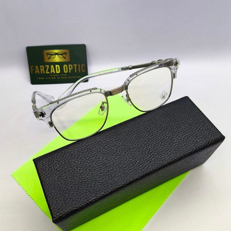 عینک طبی بلوکات کروم هارتز Chrome hearts مدل 9217 کلاب مستر فلز و کائوچو